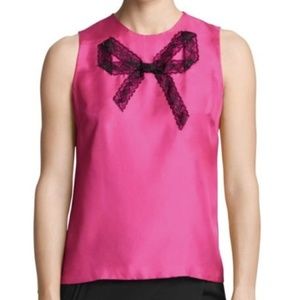 Draper James Silk Fuschia Pink Madison Lace Top